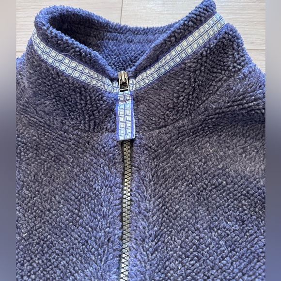Vintage Title Nine Sports Sweater Sz XL Pullover 1/4 Zip Fleece Blue Made USA - Picture 4 of 7